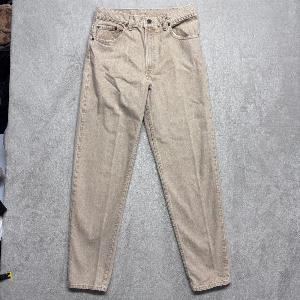 Levi's 550 Vintage 90s USA Made Tan Khaki Denim Jeans Mens 34x34 Relaxed Taper